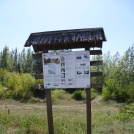 Information board alond the hiking trail in the municipality of Dobrohosu